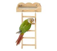 Plateforme pour perchoir pour oiseaux - Support d'escalier en bois avec base en d'acier inoxydable | Grille surélevée anti-déversement pour alimentation et repos pour cacatoès, inséparables et
