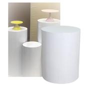 Plateforme ronde pour mannequin, Socle d'affichage rond, base de présentation décorative for événement, comptoirs ronds for studio photographie, plateforme for mariage(White,30x40cm/11.8x15.7in)