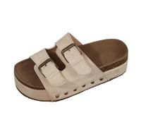 Plateforme Sandales Femme Mules Réglables Boucle Pantoufles Sabots Clogs Tendance Bout Ouvert Été en Léger Semelle Épaisse Amorti Soft Claquettes Confortable Piscine Plage Maison Sliders