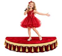 Plateforme scénique portable, scènes semi-circulaires pour les spectacles | Plateforme scénique pour enfants avec tablier, haute capacité de charge, pour accueillir des discours(Red,59x29.5in)