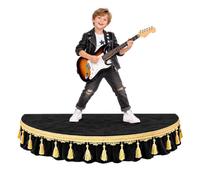 Plateforme scénique portable, scènes semi-circulaires pour les spectacles | Plateforme scénique pour enfants avec tablier, haute capacité de charge, pour accueillir des discours(Black,59x29.5in)