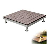 Plateforme Surélevée de 84x84 cm, Dalles Modulaires D'extérieur Réglables | Dalles de Terrasse Résistant aux Intempéries, Socles en Métal, pour Villas Cours Fermes(Brown,84x84x20cm(33x33x8in ))