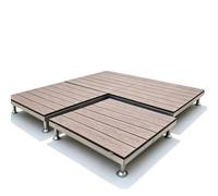 Plateforme Surélevée en Composite de 4 Pièces, 84 x 84 cm | Dalles de Terrasse Modulaires Emboîtables, Résistant aux Intempéries, Plots Réglable, for Arrière-cour, Pelouse(Purple)
