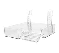 Plateforme Suspendue Réglable pour Tortues Aquatiques, Bassin Terrarium | Plastique Acrylique Transparent, Rampe Antidérapante et Garde-corps, pour Vitre de Verre et Habitat