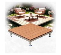 Plateforme Terrasse Surélevée, Dalles Modulaires Réglables 84/100 cm | Kit Sol Surélevé WPC Pré-Monté, Rainures Droites/Grain Embossé/Co-Extrudé, Patio Camping(C,84cm(33in))