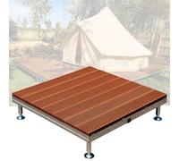 Plateforme toutes saisons en composite bois-plastique | Multicolore 11 mx 1 m WPC modulaire toutes saisons réglable en hauteur 4 pouces : Patio Camping(Brown)