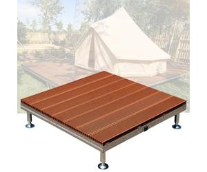 Plateforme toutes saisons en composite bois-plastique | Multicolore 11 mx 1 m WPC modulaire toutes saisons réglable en hauteur 4 pouces : Patio Camping(Brown)