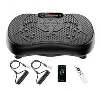 Plateforme Vibrante avec Bluetooth,180 Niveaux,Charge Max 200kg | Vibration Plate,2 Bandes,Télécommande,l'écran LED,Vibration Plate pour Drainage Lymphatique,Perte de Poids