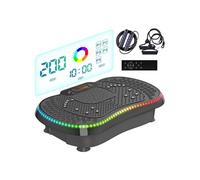 Plateforme vibrante avec Cordon de serrage, Eclairage d'ambiance LED à 10 couleurs, Bluetooth & Télécommande, 200 niveaux réglables, Noir
