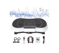 Plateforme vibrante BIGZZIA, Avec cordon de serrage, et télécommande, support Bluetooth, avec une corde à sauter en métal gratuite，Blanc Blanc G