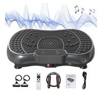 Plateforme vibrante BIGZZIA, Avec cordon de serrage, et télécommande, support Bluetooth, avec une corde à sauter en métal gratuite noir