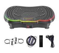 Plateforme vibrante BIGZZIA, Éclairage d'ambiance LED à 10 couleurs, Bluetooth & cordon de serrage, 200 niveaux, Charge max 150kg