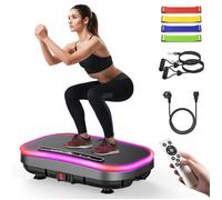 Plateforme Vibrante Bluetooth Plaque Vibrante avec 9 Modes 120 Vitesses Réglables 4 Bandes de Résistance Portée 150 kg Télécommande