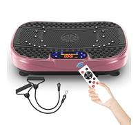 Plateforme vibrante d'entraînement pour la maison - Plaque vibrante pour entraînement complet du corps - Avec bandes de résistance et 1 à 120 vitesses - Compact - Rouge rose