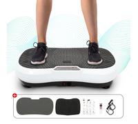 Leogreen Fitness Plateformes Vibrantes et Oscillantes, avec Télécommande, Bandes de resistances et Tapis de Yoga, 180 Niveaux, 69 x 39 x 13 cm