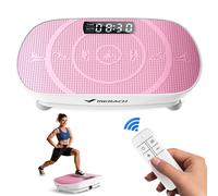 Plateforme Vibrante Fitness Merach Mini, Rose, 11 Niveaux, Télécommande, Écran Led, Moteur Silencieux, Compacte, Charge 150 Kg Rose
