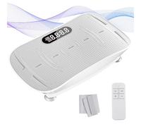 Plateforme vibrante, Haut-Parleur Bluetooth, contrôle Automatique de la Vitesse + Niveaux P1-P10, Design Mince incurvé, Technologie LED, équipement de Fitness pour la Maison, Moteur Silencieux, Gris