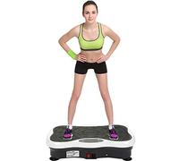 Plateforme Vibrante Minceur Papillon 200W, Bluetooth & USB, Écran LCD, Télécommande, Charge 120kg, Appareil de Fitness pour Perte de Poids (Prise UE)，Blanc