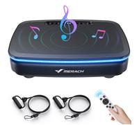 Plateforme Vibrante Motorisée MERACH LED Dynamique 9 programmes 99 Vitesses Télécommande Bluetooth 150kg Max Noir