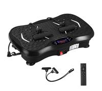 Plateforme Vibrante & Oscillante-Appareil Fitness, Plaque Vibrante 5 Modes 99 Niveaux d’Intensité,2 Bandes de résistance, Haut-Parleur Bluetooth Télécommande + Écran LCD (Noir)