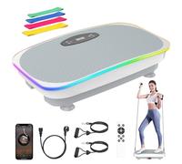 Plateforme Vibrante Perte de Poids, 120 Vitesses réglables, Plateforme Vibrante avec lumières Froides, jusqu'à 350 lbs, Bluetooth et télécommande, Plaque Vibrante pour Drainage lymphatique