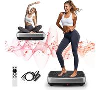Plateforme Vibrante Perte de Poids, MOSUNY Plateforme Vibrante de Massage Lymphatique, Modèle 2025 Amélioré à Double Moteur Plaque Vibrante, Capacité de 204 kg, 1 à 120 Niveaux
