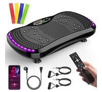Plateforme Vibrante, Plateforme Vibrante Perte de Poids, 9 Modes Réglables, 1-200 Niveaux D’Intensité, Haut-Parleur Bluetooth Intégré, Télécommande, Écran LED, Antidérapant, Capacité de 200 KG