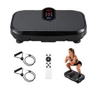 Plateforme Vibrante, Plateforme Vibrante Perte de Poids avec Bandes de Résistance et Télécommande, Plaque vibrante Fitness avec 120 Vitesses Réglables, Maximal de 300KG Entraînement Complet du Corps