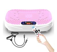 Plateforme vibrante pour entraînement à la maison pour tout le corps, avec bandes de résistance et 1 à 120 vitesses, compact, rose