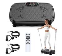 Plateforme vibrante pour la Maison, avec 120 Niveaux d'intensité et 5 Modes, livrée avec 2 Bandes de résistance et Une télécommande, pour la Perte de Poids et Le renforcement Musculaire