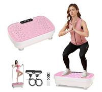 Plateforme vibrante pour perdre du poids à la maison - Appareil de vibration avec 3 modes de fitness - Plaque vibrante silencieuse avec 2 bandes de résistance et indicateur LED - Charge maximale : 150