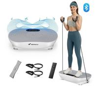 Plateforme Vibrante PRO avec Télécommande - MERACH - 99 niveaux - Haut-parleurs/Bluetooth Intégré - Modes Manuel/Automatique - Gris