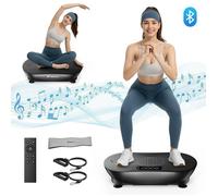 Plateforme Vibrante PRO avec Télécommande - MERACH - 99 niveaux - Haut-parleurs/Bluetooth Intégré - Modes Manuel/Automatique - Noir