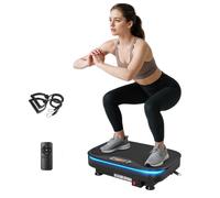 Plateforme vibrante - SPORTNOW - lumières, bluetooth, 3 programmes, 99 vitesses, télécommande - plastique - 47x32x12cm - noir