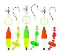 Plateformes de pêche rotatives à 360°, flotteurs en mousse, ensemble de bas de ligne pré-assemblé pour poisson-chat, 3 pièces/lot de 6/0, 8/0, 10/0 hameçons (6/0)