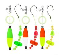 Plateformes de pêche rotatives à 360°, flotteurs en mousse, ensemble de bas de ligne pré-assemblé pour poisson-chat, 3 pièces/lot de 6/0, 8/0, 10/0 hameçons (8/0)