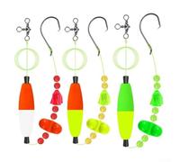 Plateformes de pêche rotatives à 360°, flotteurs en mousse, ensemble de bas de ligne pré-assemblé pour poisson-chat, 3 pièces/lot de 6/0, 8/0, 10/0 hameçons (10/0)