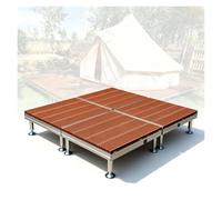 Plateformes de Terrasse WPC Extérieures Préfabriquées, Modulaire | Bois Composite Avec Support de Terrasse Réglable, Pour Patio, Arrière-Cour et Événements(200cm/78.7in)