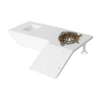 Plateformes pour tortues - Terrasse pour reptiles avec scène d'escalade stable | Rampe sécurisée à ventouse pour grenouilles | Plat de nourriture pour reptiles pour décoration d'habitat d'aquarium