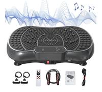 Plateformes vibrantes 99 niveaux d'intensité 5 programmes préenregistrés avec cordes de tension et cordes à sauter, Noir