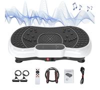 Plateformes vibrantes 99 niveaux d'intensité 5 programmes préenregistrés avec cordes de tension et cordes à sauter, blanc