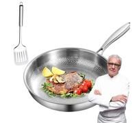 Plateful Titanium Pan with Lid, 100% Pure Titanium Pan for Cooking, Non-Stick titanium Hammered Pans Pro, Even Heating, Ultra-Durable & Scratch-Resistant, Perfect for Every Cooktop (No Lid,11.81in)