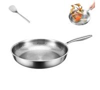 Plateful Titanium Pan With Lid, 12" Plateful Cookware, 100% Pure Titanium Pan For Cooking, Ultra-Durable & Scratch-Resistant, Naturally Non-Stick With Minimum Oil & Withs Lid (26CM,Without lid)