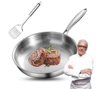 Plateful Titanium Pan with Lid, Pure Titanium Pan for Cooking, 12" Plateful Cookware, Non-Stick Hammered Pans Pro, Naturally Non-Stick for Every Cooktop (no lid,26cm)