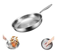 Plateful Titanium Pan with Lid, Titanium Hammered Pan Pro with Lid, 100% Pure Titaniums Pans for Cooking Titaniums Hammered Pans Pro, Multifunctional Ultra-Durable Frying Nonstick (No Lid,11.02in)