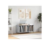 Platenkast 100x38x48 cm bewerkt hout betongrijs831744