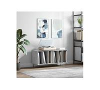 Vidaxl Armoire À Disques Gris Béton 100x38x48 Cm Bois D'ingénierie Gris