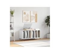 Vidaxl Armoire À Disques Blanc Brillant 100x38x48 Cm Bois D'ingénierie Blanc