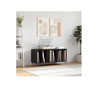 Vidaxl Armoire À Disques Noir 100x38x48 Cm Bois D'ingénierie Marron