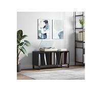 Vidaxl Armoire À Disques Noir 100x38x48 Cm Bois D'ingénierie Marron